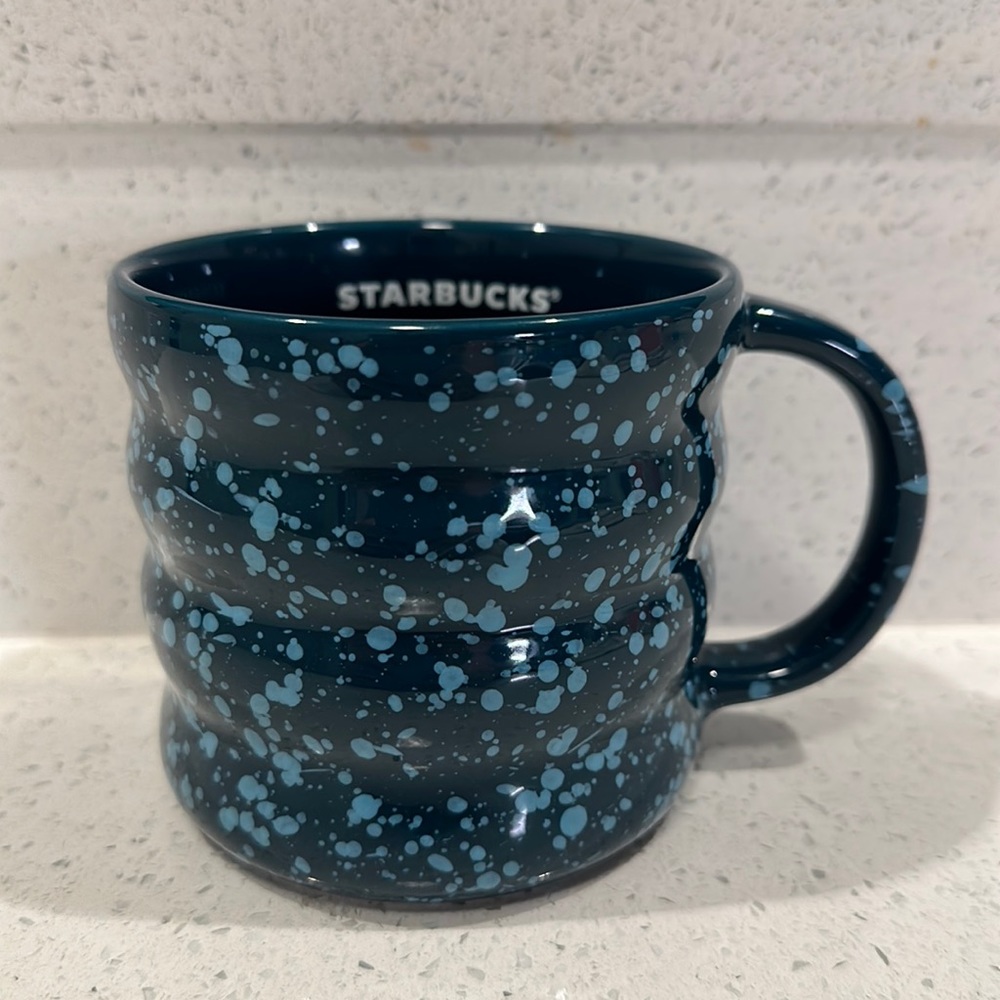 Starbucks Blue Speckled Rippled Mug